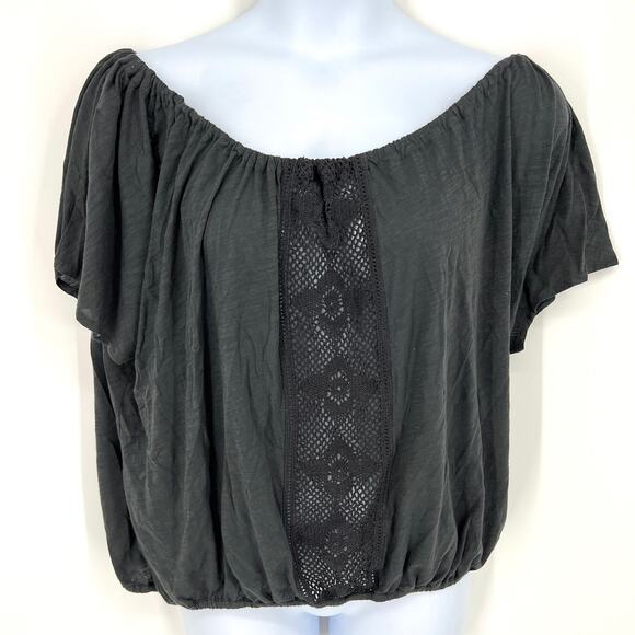 Anthropologie Ett Twa Size XL Black Lace Top Tie Back - Picture 9 of 9